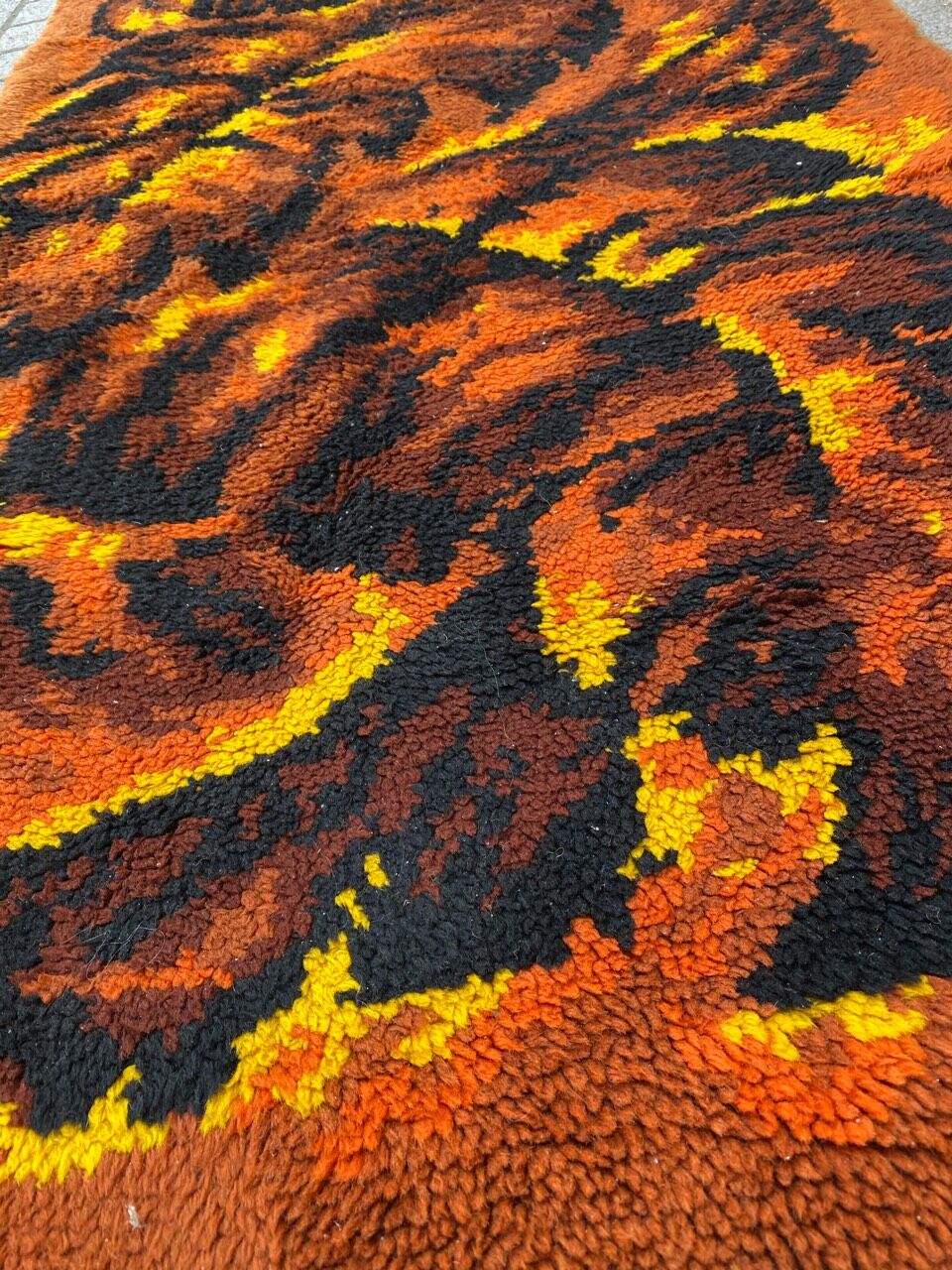 Tapis ancien français art déco 92x180 cm