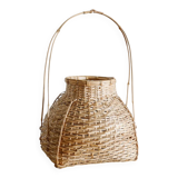 Vintage Japanese Ikebana Flower Bamboo Basket, 1960s