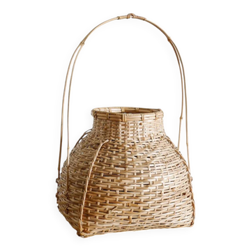 Vintage Japanese Ikebana Flower Bamboo Basket, 1960s