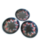 3 glazed ceramic deep plates – 1960s/70s
