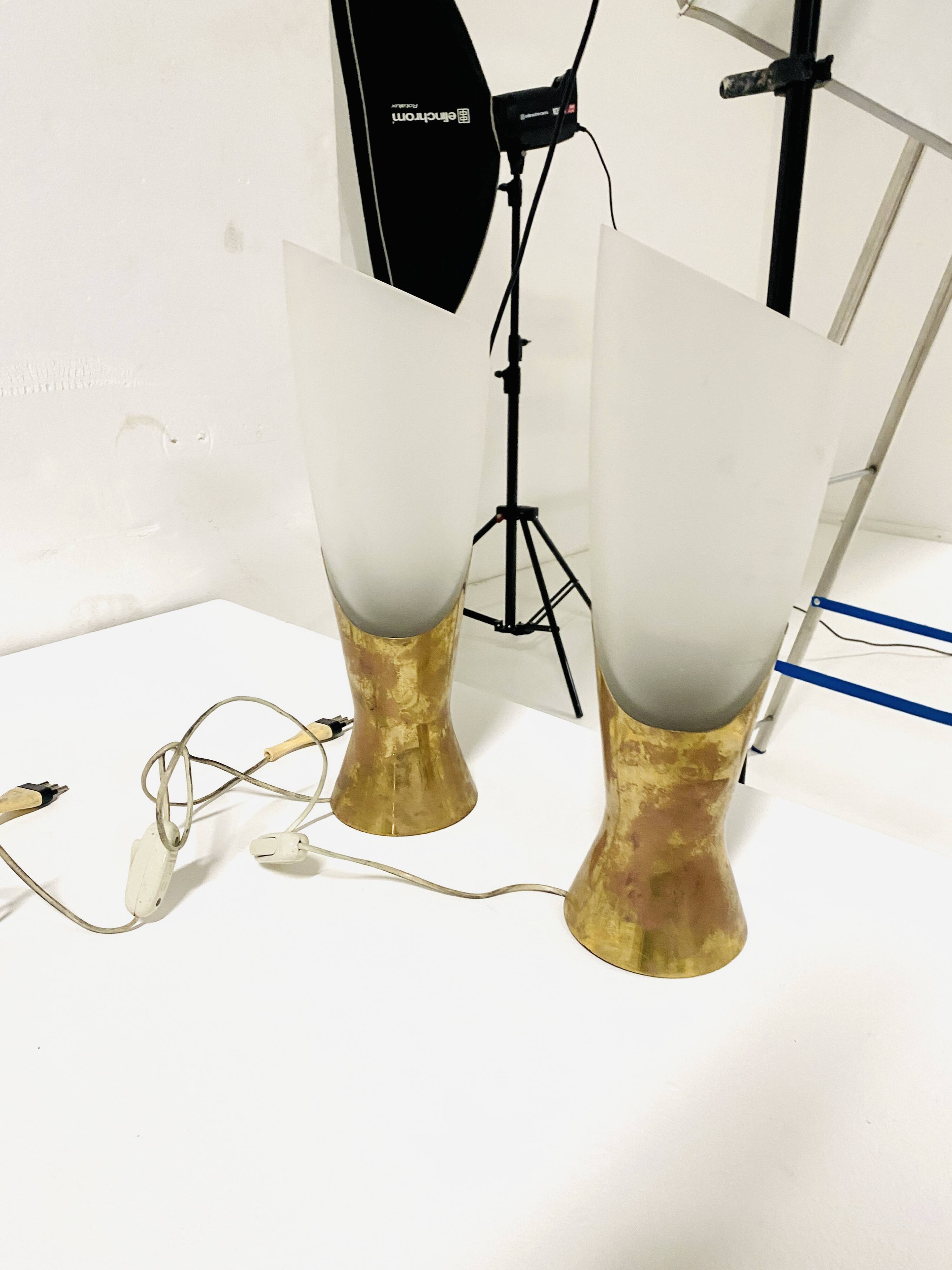 Max ingrand pair of table lamps produced by fontana arte