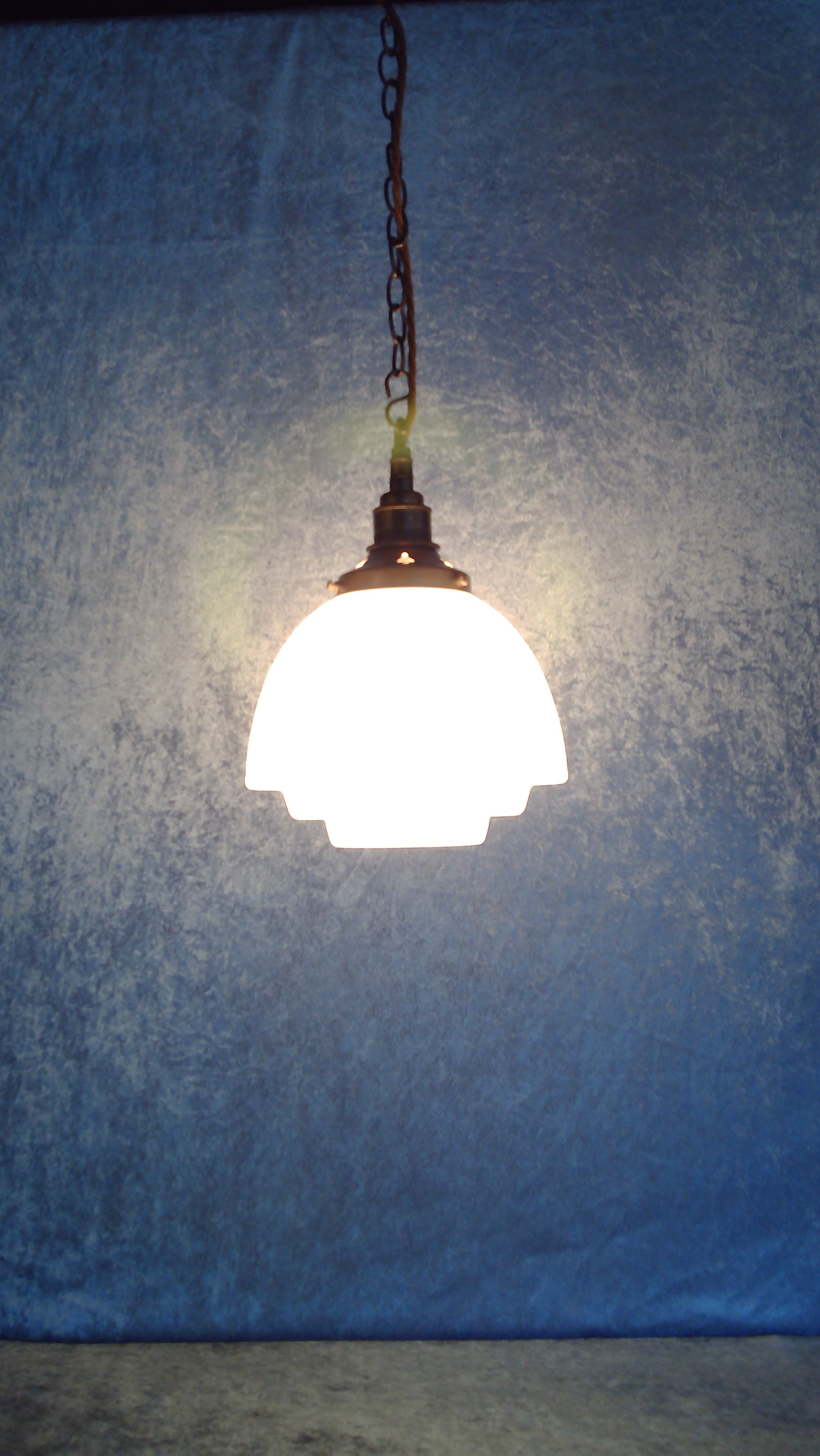 Art Deco opaline hanging lamp