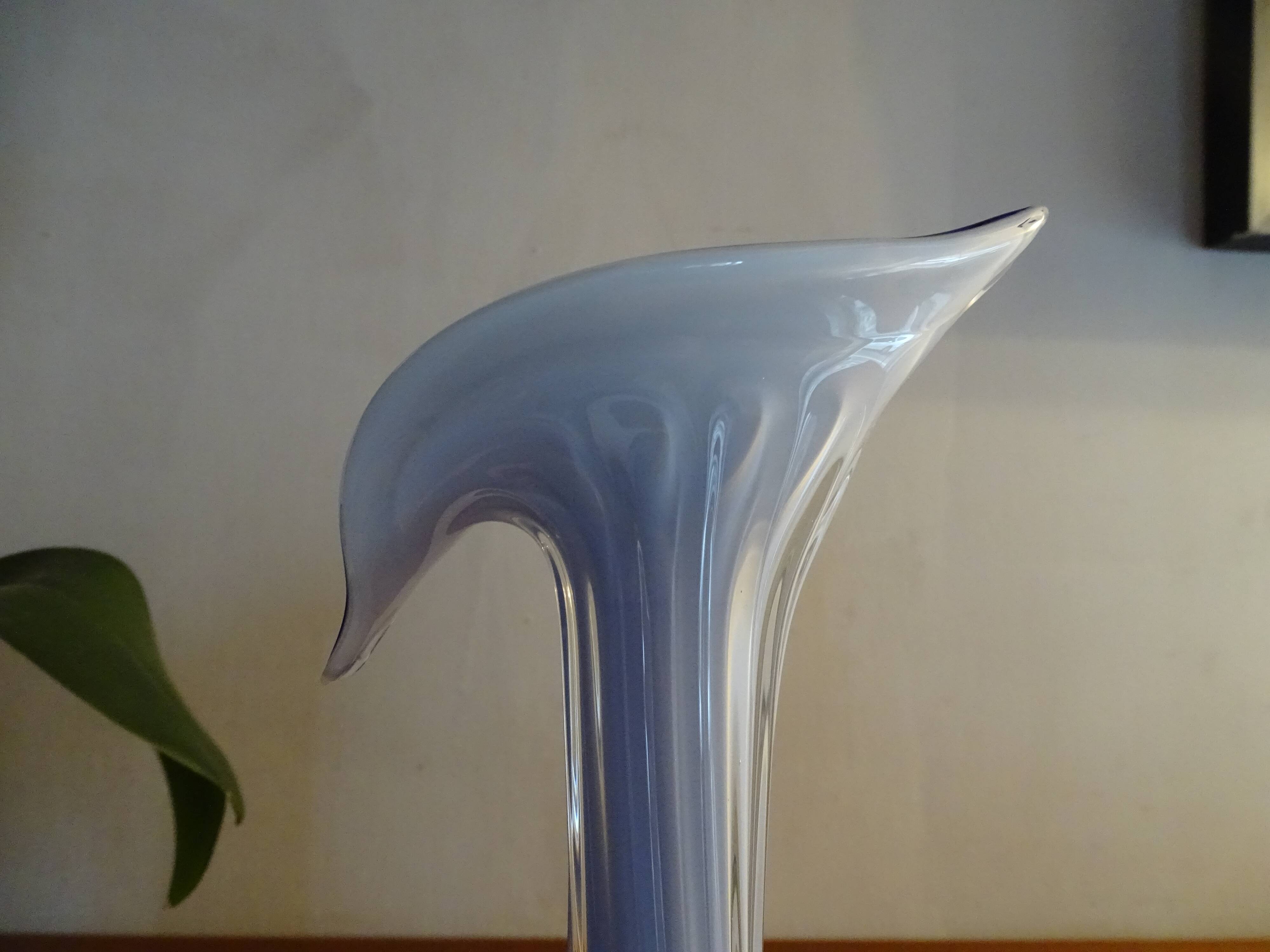 Murano glass vase twisted flower neck