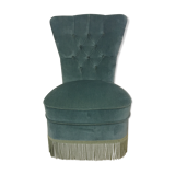 Vintage blue velvet toad chair