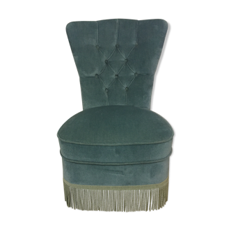 Vintage blue velvet toad chair