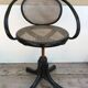 Chair swivel old Thonet bentwood, folder & canned seat Vintage