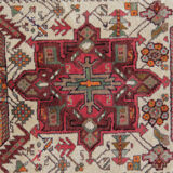 Handwoven Traditional Persian Runner Long Rug Red Beige Wool Carpet 94x445cm