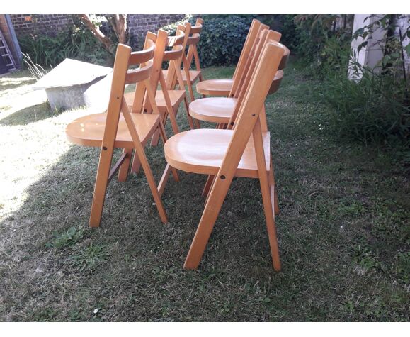 Lot de 6 chaises pliantes en bois