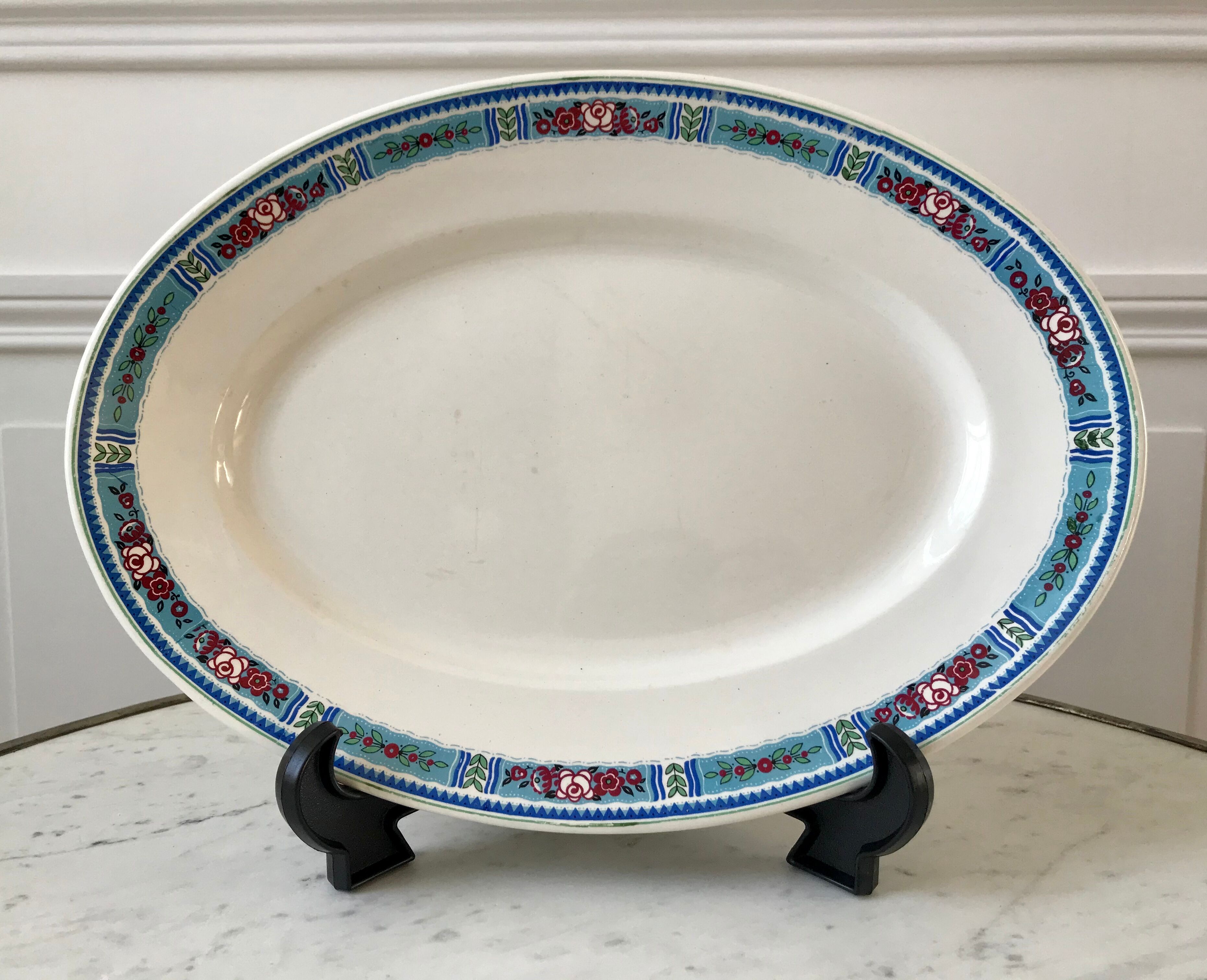 Oval dish Digoin Sarreguemines years 40-50