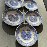 Set of 5 small dessert plates from the Nice factory, 2 stamps from the same manufacturer.