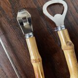 Couverts de service ouvre-bouteilles manches bambou