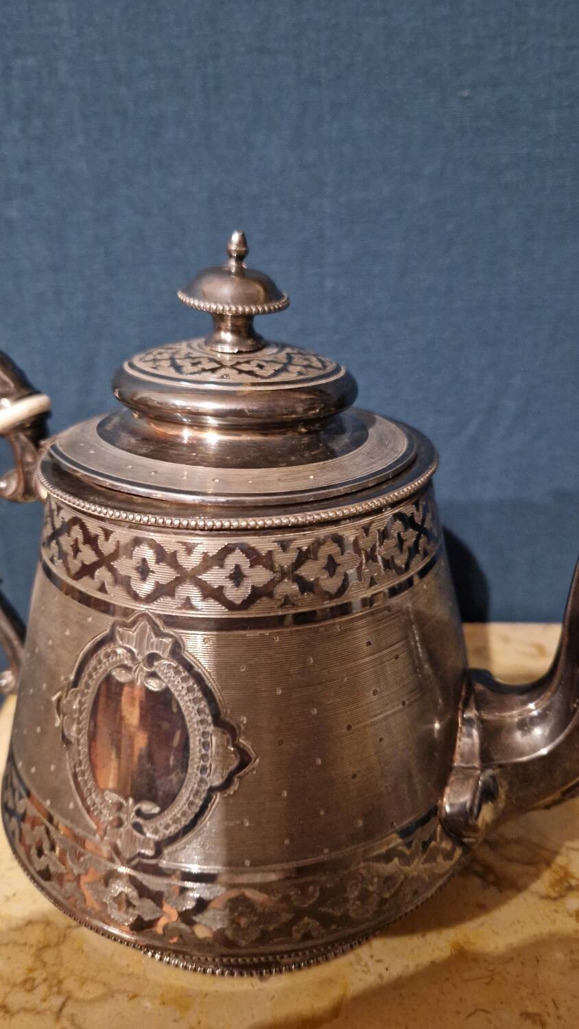 Silver metal coffee maker
