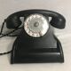 Old telephone bakelite black dial transparent 50 vintage 40's cit