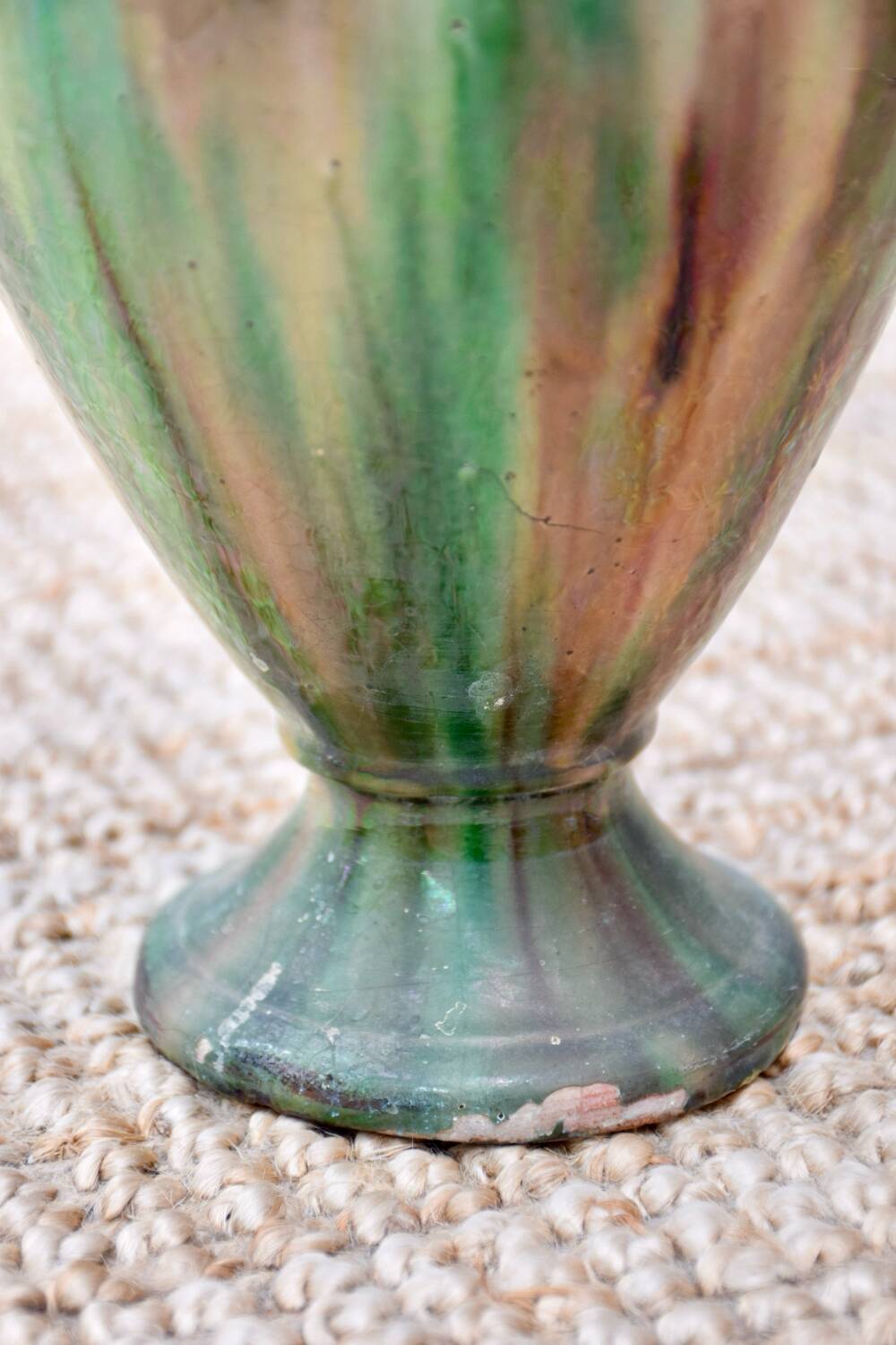 Mint green glazed ceramic amphora vase