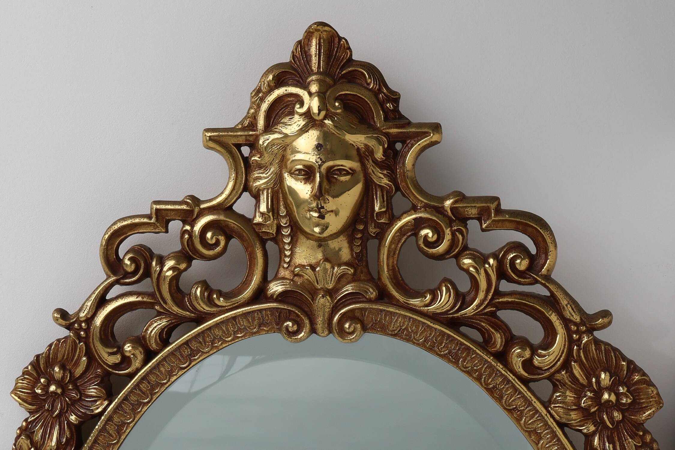 20th Century Baroque Louis XV-Style Metal Mirror, France