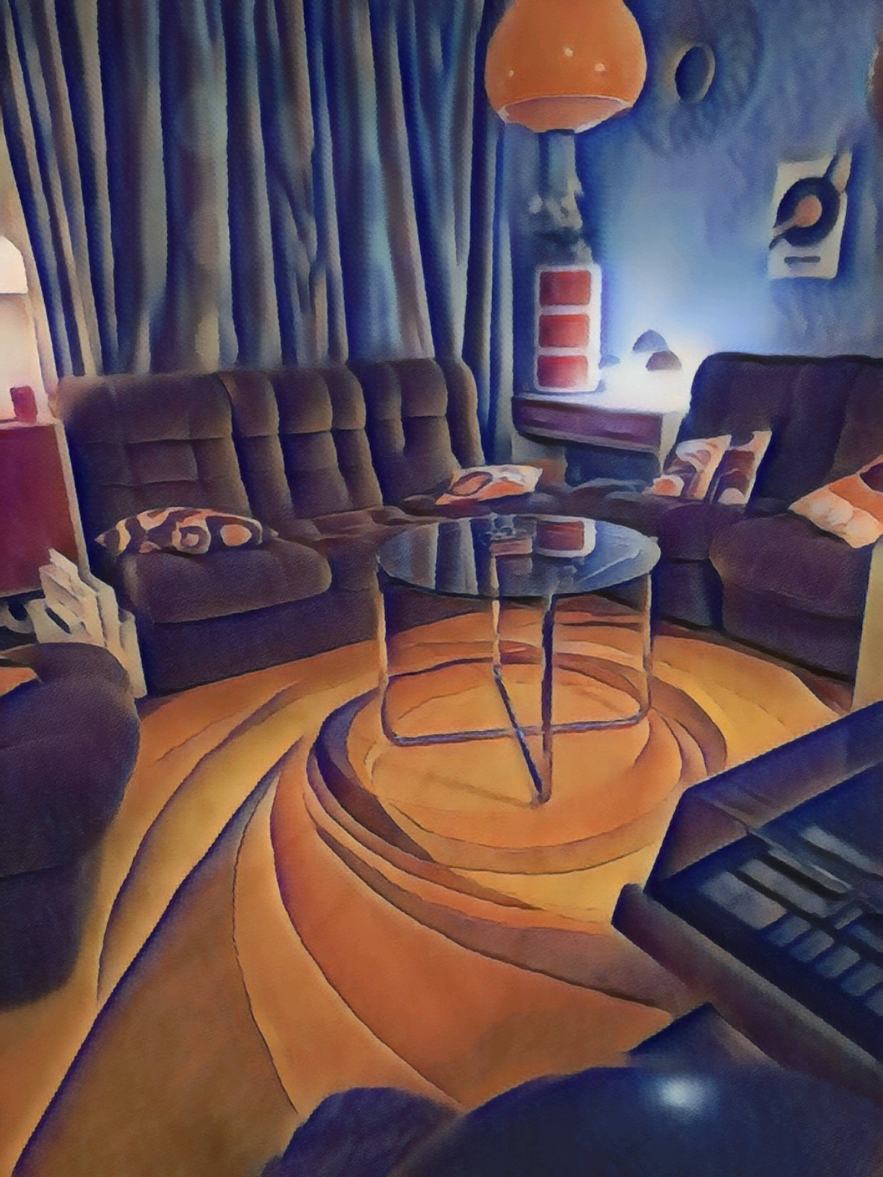 Van Der Rohe Italy Bauhaus' MR coffee table, occasional glass/chromed steel