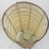 Lamp to be laid in rattan and fabric