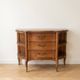 Louis XV style wooden commode with side shelves