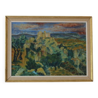 Vintage oil painting landscape