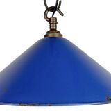 Industrial Blue Enamel Factory Pendant Lamp, 1950s