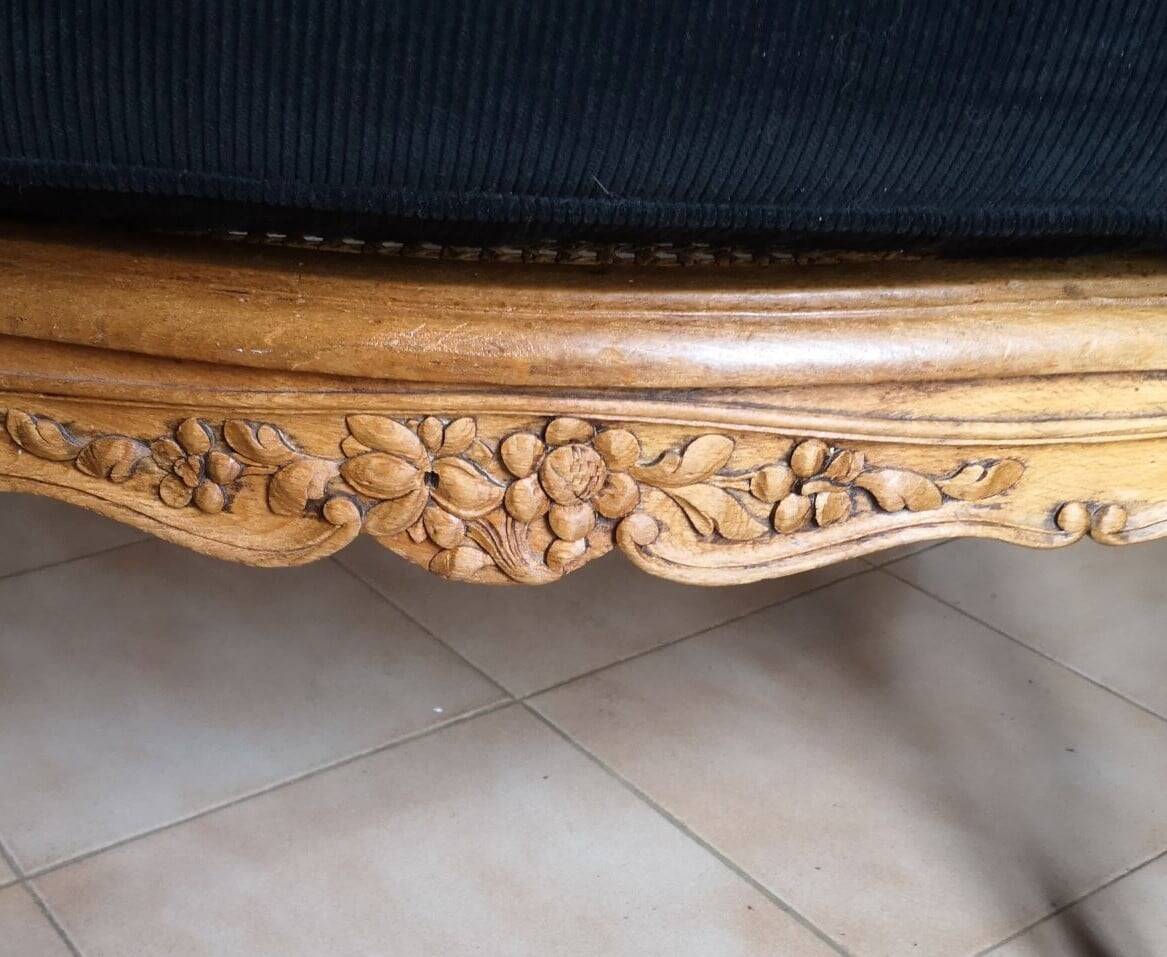 Antique wingback armchair