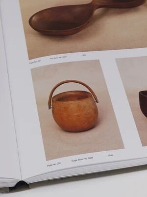 Carl Aubock sugar bowl & tongs, walnut, nickel, cane, no. 3536, 1940s
