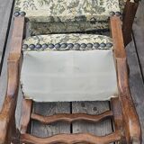 6 Louis XV style solid wood chairs with jacquard upholstery.