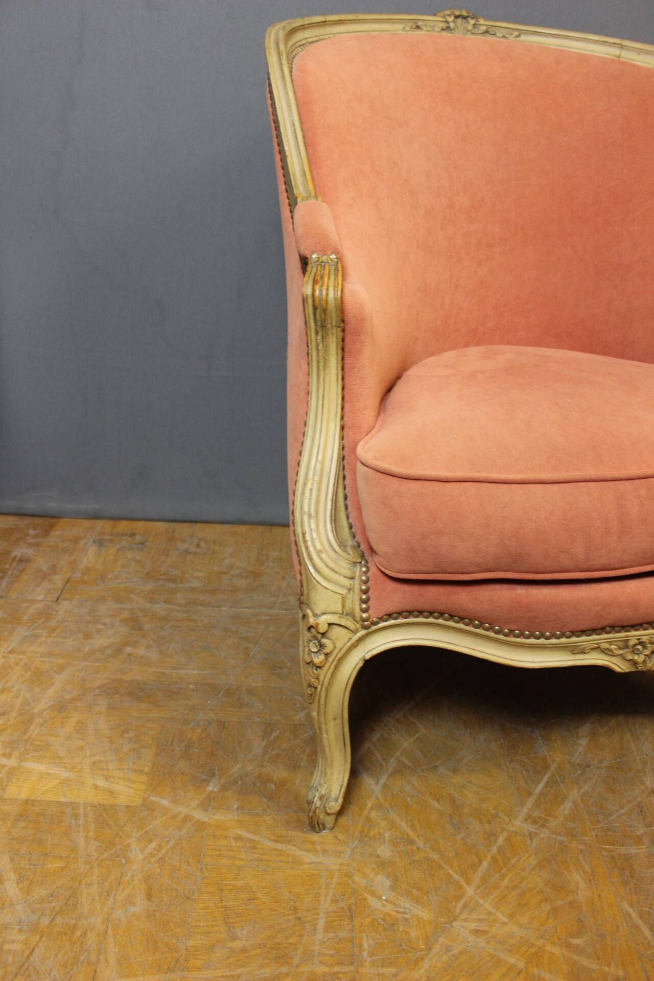 Pair of Louis XV Style Bergeres in Painted Beech Circa 1900