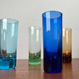 Coloured German shot glasses from the mid-century, 1960s, set of 6.