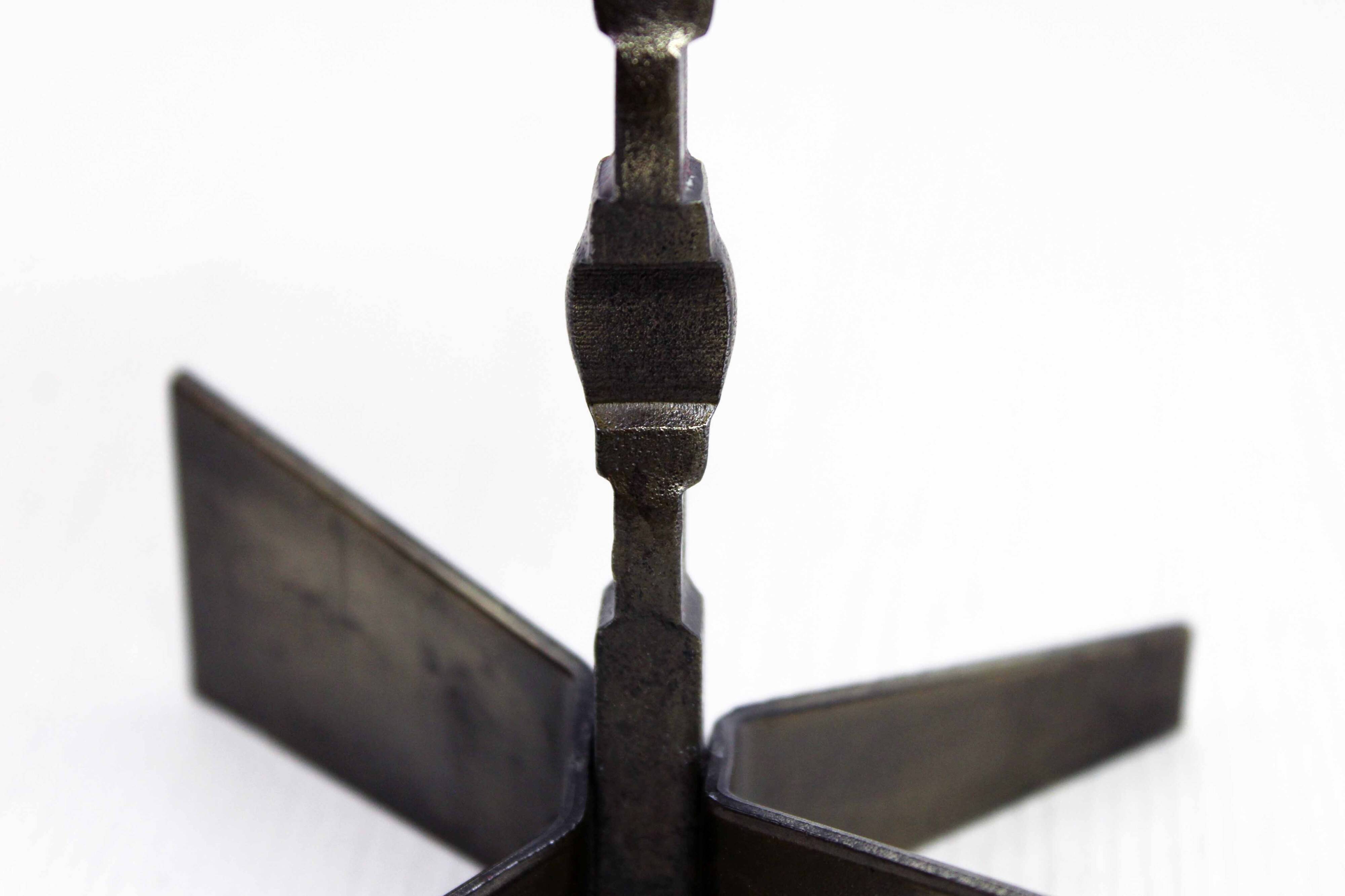 Brutalist bronze candle holder
