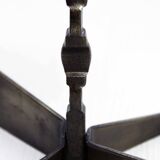 Brutalist bronze candle holder