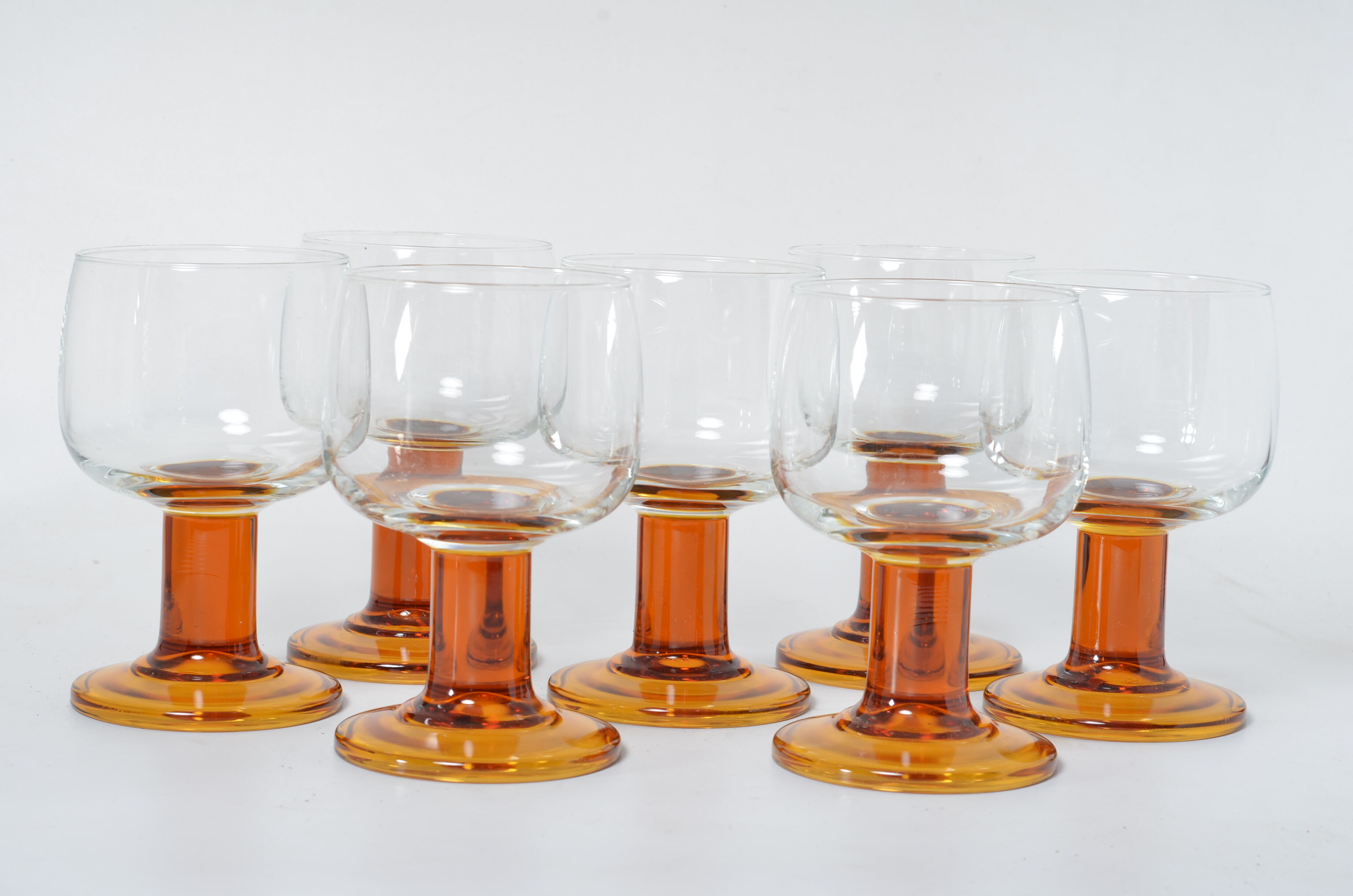 Amber stemmed glasses