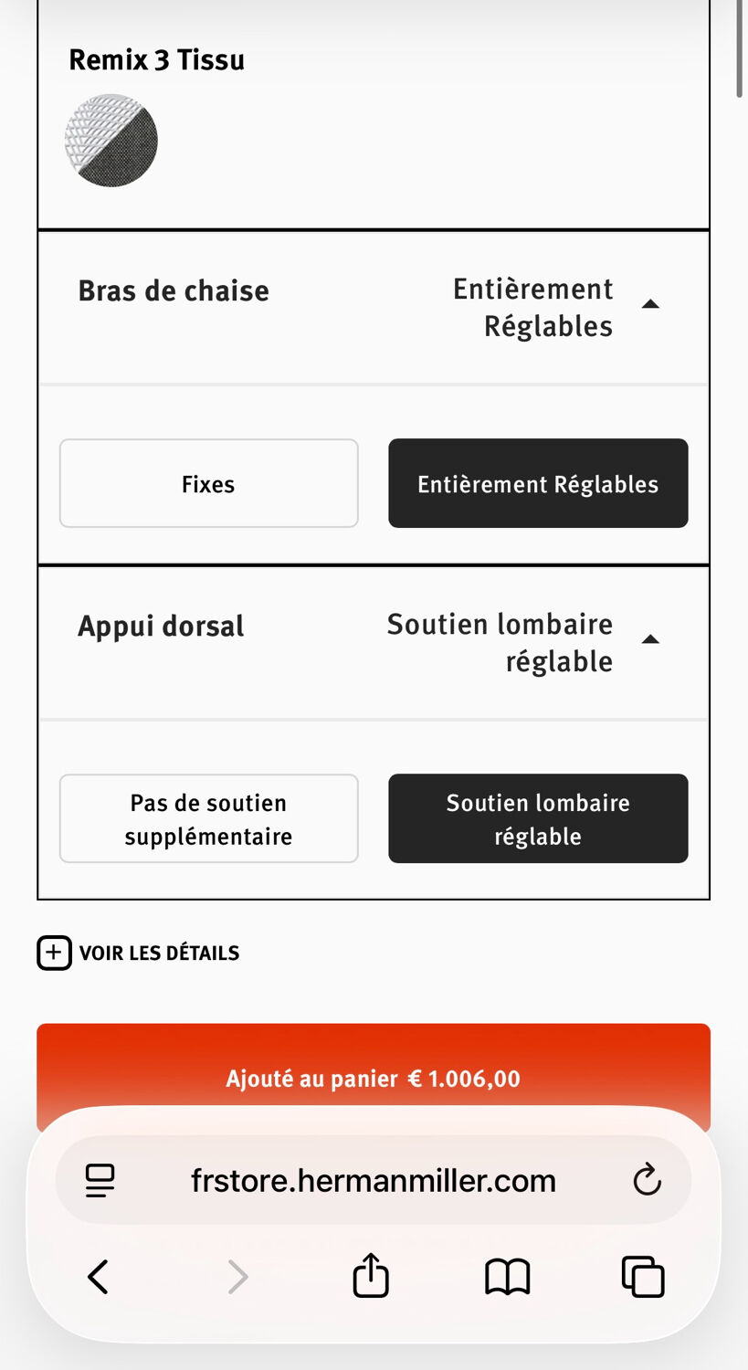 Herman Miller Sayl Chair - Full Options - Like New Condition (Invoice 2023)