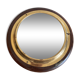 Wood and brass mirror