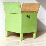 Table de rangement industrielle verte, années 1960