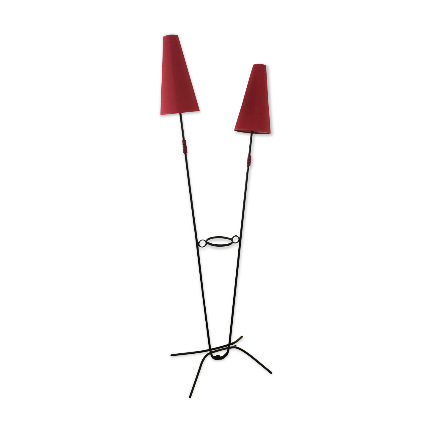 Vintage two-light lamp with plant holder