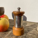 Peugeot pepper tree for Christofle in silver metal and vintage wood