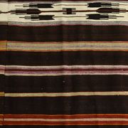 6x10 Dark Brown & Orange Strped Vintage Kilim Rug, 181x305Cm