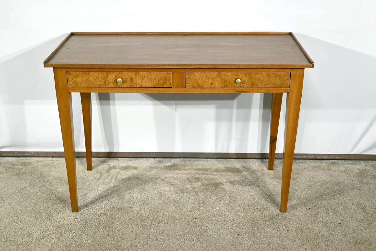 Desk Table in Ash, Mahogany and Cherry, Directoire Style – Mid-19th Century
