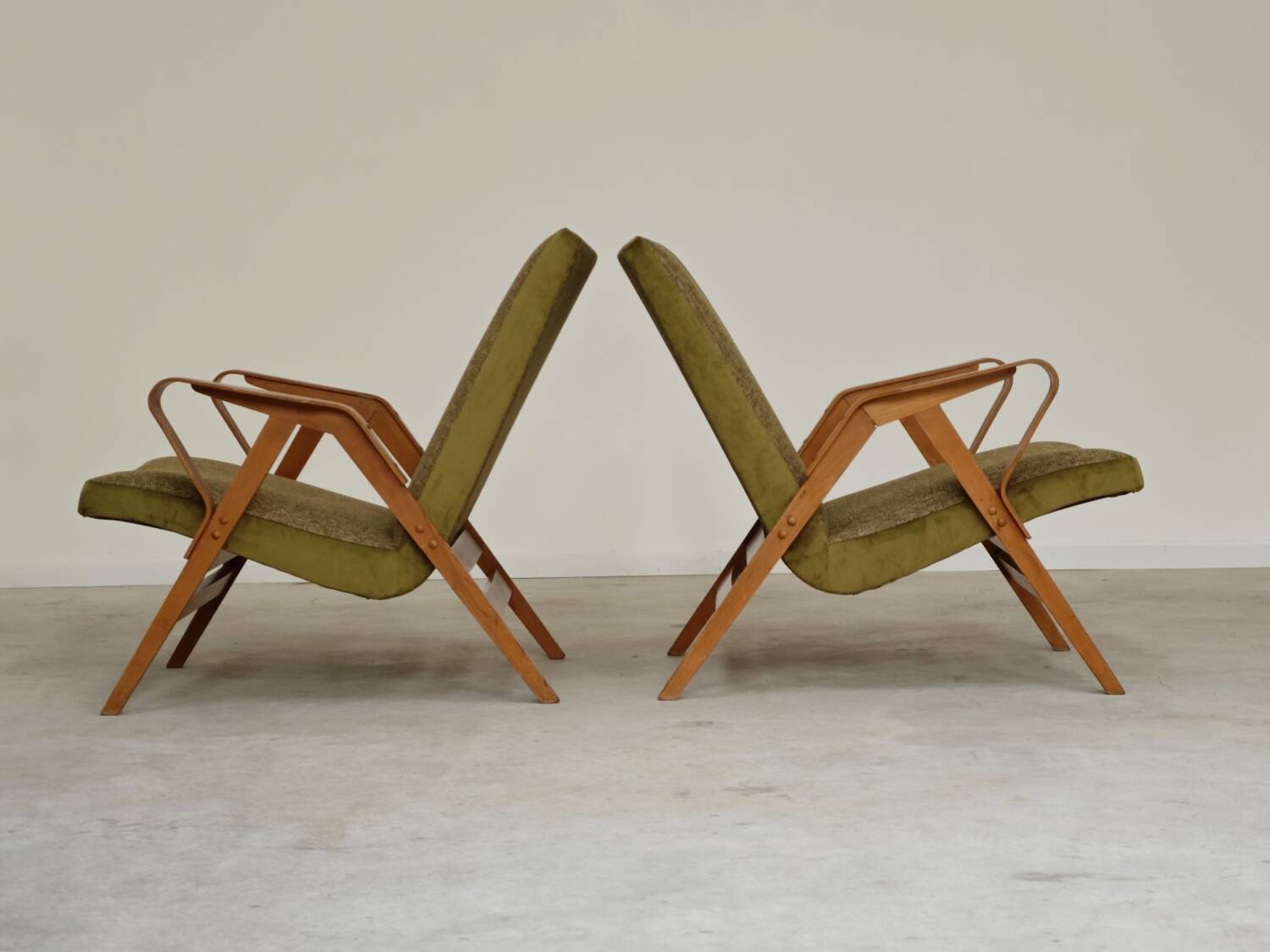 Pair of armchairs restored by Frantisek Jirak for Tatra Nabytok 1960