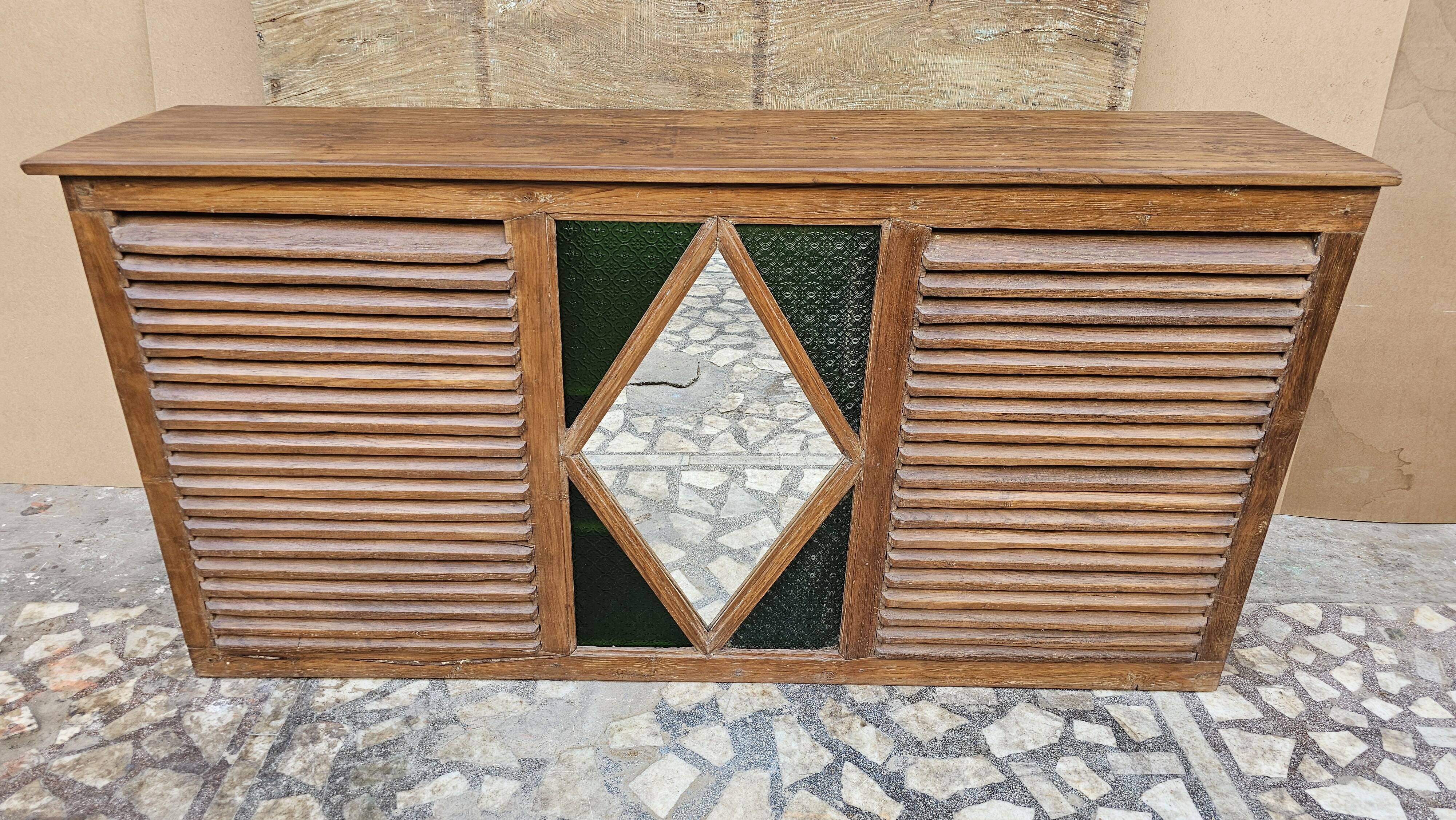Old shop counter in Burmese teak.