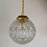 Vintage globe pendant lamp in molded glass