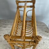 Vintage rattan magazine rack