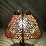 Vintage wooden bedside table lamp 1960