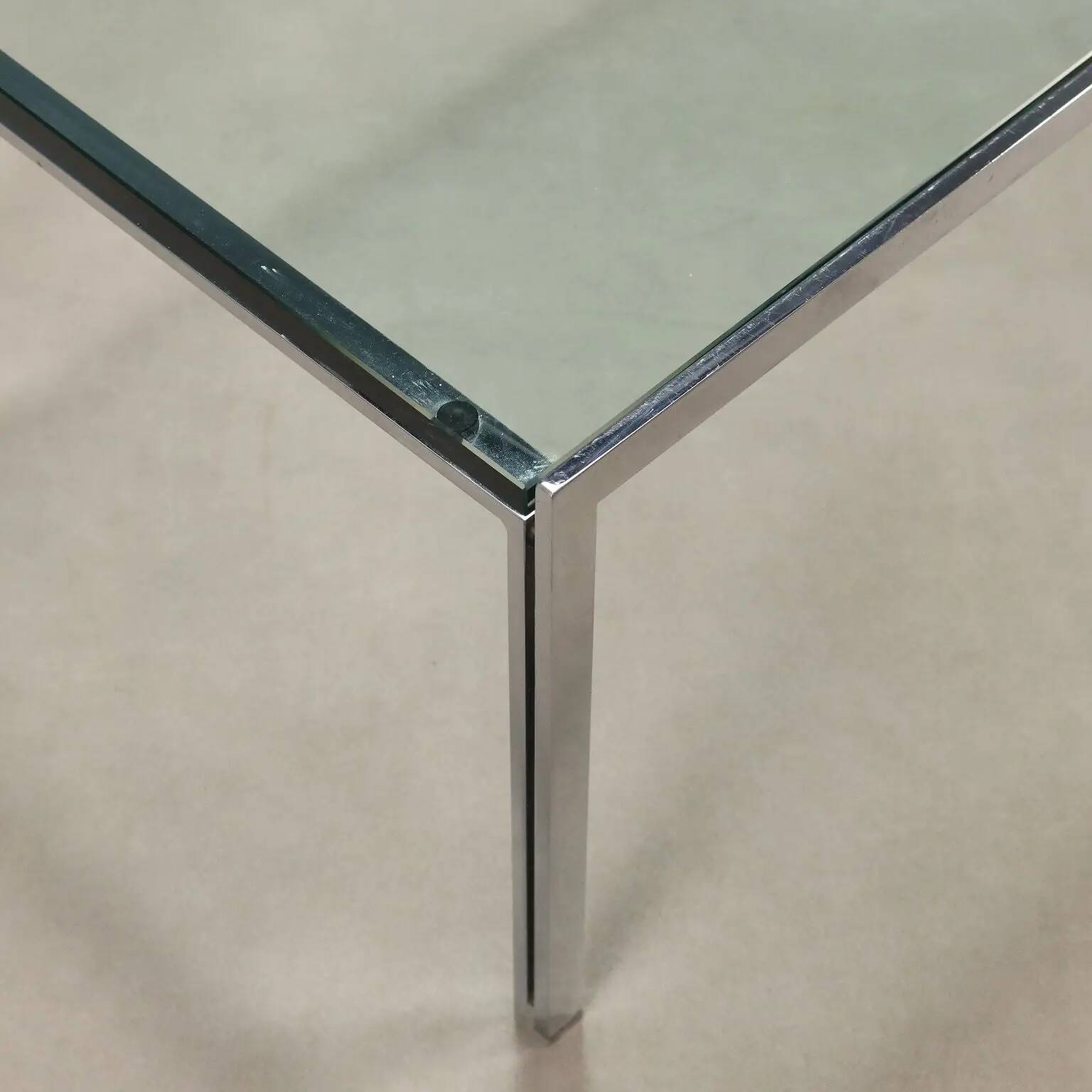 Vintage DePadova coffee table, designed by Ross Littell, glass, 1960s.
