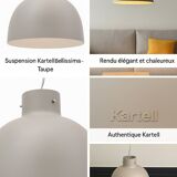 Suspension lamp - kartell bellissima - taupe - designer ferruccio lavian
