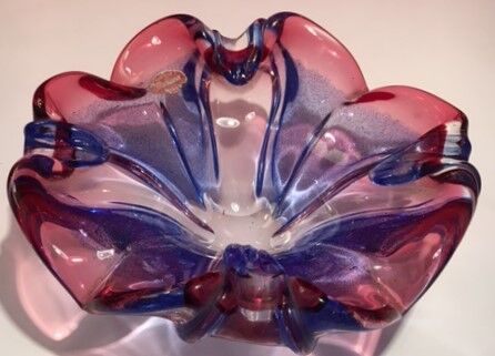 Vacuum cutter glass pockets from Murano, Italy, 1960