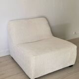 White corduroy armchair