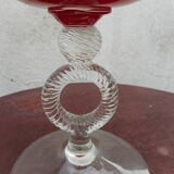 Opaline vase and glass