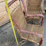 Pair of garden chair in 19th century rattan